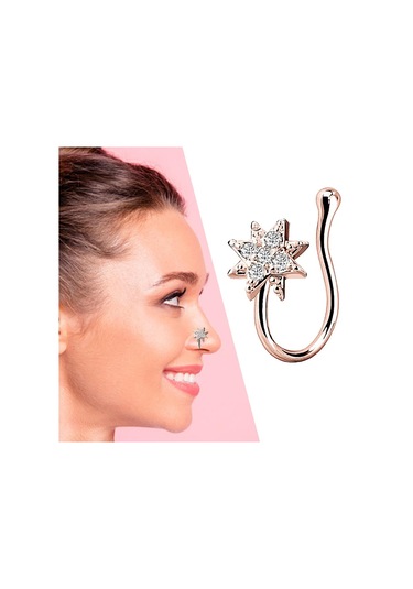 Suntek Sahte Burun Halkaları 18g Dudak Kulak Septum Altın-gül Altın