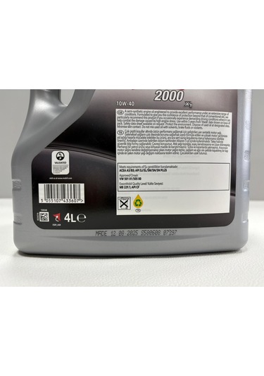 Mobil Super 2000 X1 10w-40 4l Motor Yağı Üretim Tarihi 2025