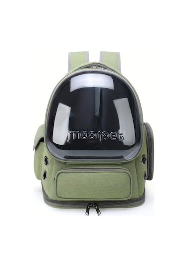 Fochsia Havayolu İçin Polyester Kedi Sırt Çantası, Fermuarlı Nefes Alabilir Evcil Hayvan Seyahat Çantası, Kaki