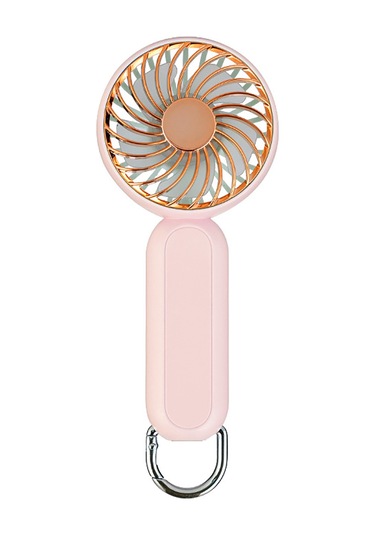 Kangvka A217 Pembe Elektroplitli Cepli Fan - Usb Şarjlı, Taşınabilir Dağcılık Kancalı, Dış Mekan Kullanıma Uygun Mini Fan