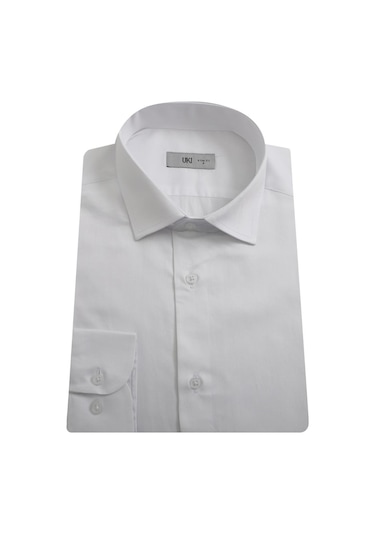Uki Beyaz Pamuk Saten Gömlek Beyaz