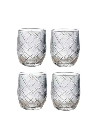 Elta Collection 6'lı Kristal Vintage Viski Meşrubat Su Bardağı Şeffaf