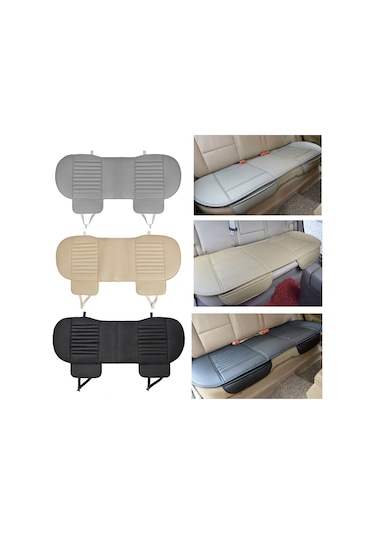 Ranyeek Gri Bambu Kömürlü Otomobil Arka Koltuk Minderi - Su Geçirmez Pu Deri, Nem Ve Isı Kontrolü, Tüm Araçlara Uygun, Yıkama Kolay