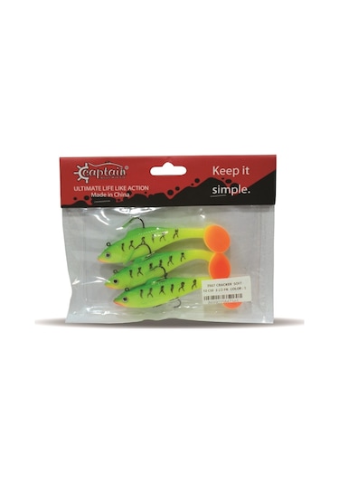 Captain 3567 Cracker Soft 10cm Levrek Turna Silikonu 3lü Set Sun