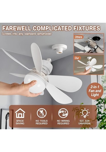 Xuweiwei Fıbrave 41 91 Cm 30w 3 Hızlı 3 Renkli Uzaktan Kumandalı Tavan Fanı Işığı Beyaz