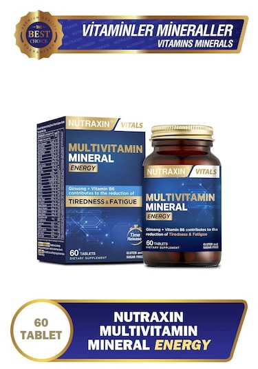 Nutraxin Multivitamin Mineral Energy Tıredness Fatıgue2x60 Tablet