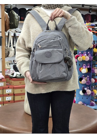 My Polo 2114-8675 Kadın Krinkıl Kumaş Çok Gözlü Astarlı Petli Su Füme