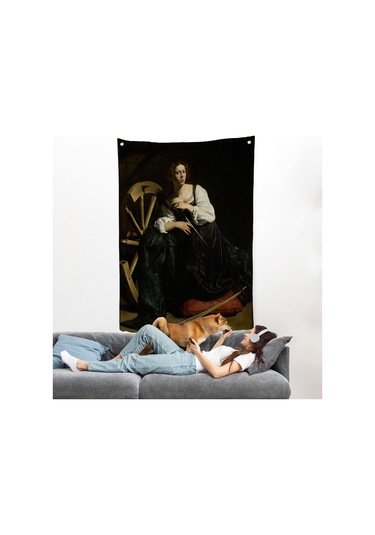 Caravaggio - İskenderiyeli Aziz Catherine Duvar Örtüsü-7386