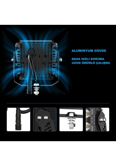 Off Road 4 İnç Led Sis Farı Kaput Üstü Led Ve Tampon Gündüz Led Drl Projektör Lambası Seti