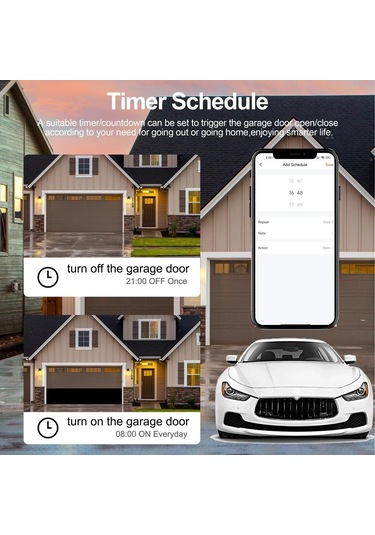 Tuya Wifi Garaj Kapısı Açıcı Denetleyicisi Cep Telefonu Alexa İle Uyumlu Uzaktan App Kontrolü