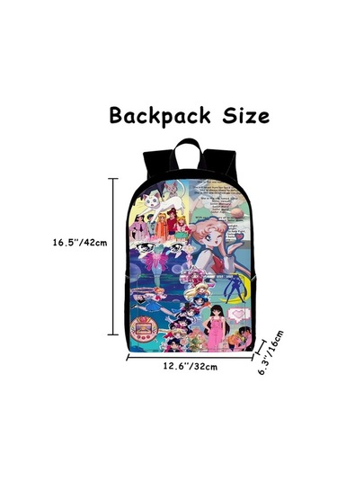 Trendooze Uygun, Siyah Siyah Sırt Seyahat, Sailor Organizasyon Moon Kawaii Karikatür, İş İnç İle, İçin, Genç, Dizüstü Çoklu Cf43 Çantası, Çalışması Bölmeleri Bilgisayara 15.6 Mf Siyah