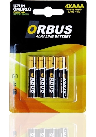 Orbus LR03 AAA Blister İnce Kalem Pil 4'lü