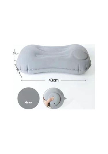 Novahub Gri Araba Rahatlatmak Servikal Boyun Seyahat Yastık Hava Şişme Uçak Boyun Yastık Şekerleme Yastık Gri Gri