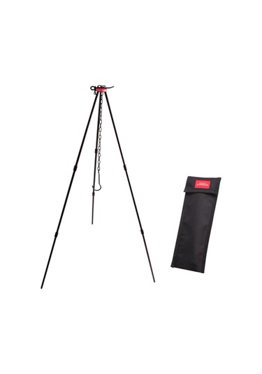 Sundick-kamp Şenlik Ateşi Tripod Taşınabilir Üçgen Destek Kamp,siyah Siyah