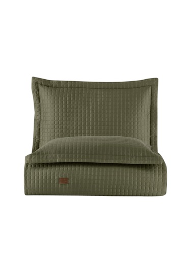 PASIONI- Saten -Elegante-Haki Çift Kişilik Yatak Örtüsü Takımı Haki