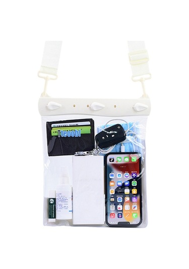 Tteoobl T-019a Çeşitli Eşya Saklama Çantası Telefon Su Geçirmez Omuz Çantası, Boyut: Bir Kod Beyaz Beyaz