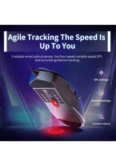 Onıkuma Cw917 Rgb 3600dpı Kablolu Fare Siyah Diğer