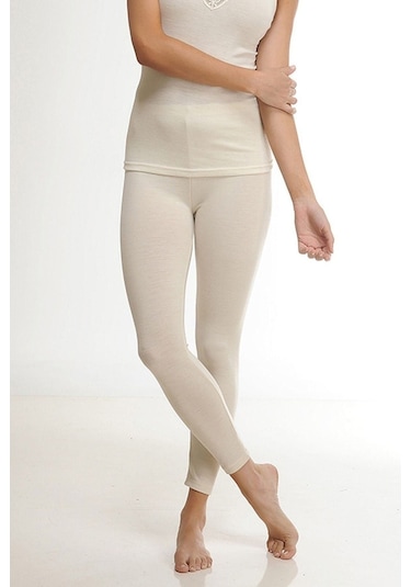 Içlik 306 Krem Kadın Likralı Yün Içlik Termal Tayt 001