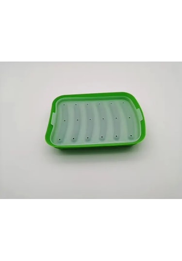 Maxaccess Yeşil 6 Gözlü Silikon Sosis Makinesi Kalıbı Kapaklı Ev Tipi Sosis Kek Pişirme Aleti