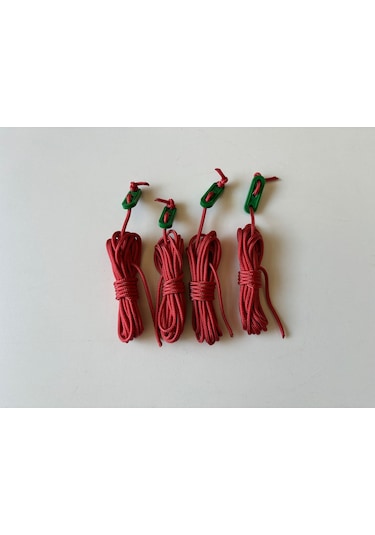 Rainbow 4 Metre x 4 Adet Gergi Aparatlı Çadır  İpi Kırmızı