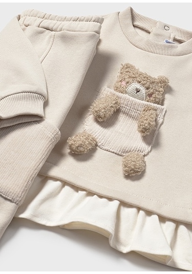Mayoral Kız Bebek Bej Sweat Pantolon Takım 2843 Bej