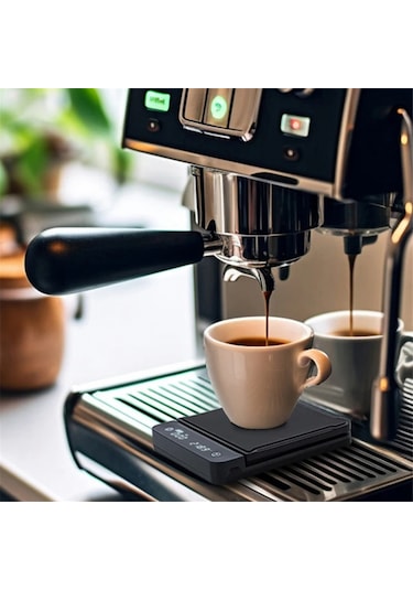 Kahve Ölçeği Elektronik Ölçek Zaman Şarj El Dökme Led Ekran Siyah