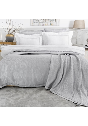 Schafer Home Pavia Şönil Yatak Örtüsü Nevresim Seti 7 Parça-gri Gri