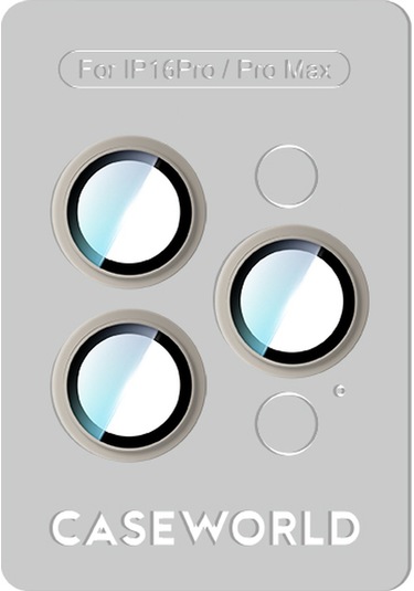 İphone 16 Pro Uyumlu Caseworld Alloy Serisi Oleofobik Anti Reflective Kamera Lens Koruyucu Gri