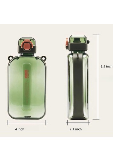 24 Oz Düz Kare Su Şişesi Seyahat Şişesi Taşınabilir Bpa Torba Seyahat Sporları İçin Ücretsiz Sızdır Yalıtımlı Büyük Su Şişesi Yeşil Yeşil