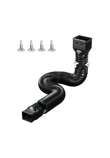 Qingmipy Esnek Yağmur Oluğu Uzatma Hortumu - 21-60 İnç Uzunluk, 3x4in Ve 2x3in Bağlantılı, Vida Dahil