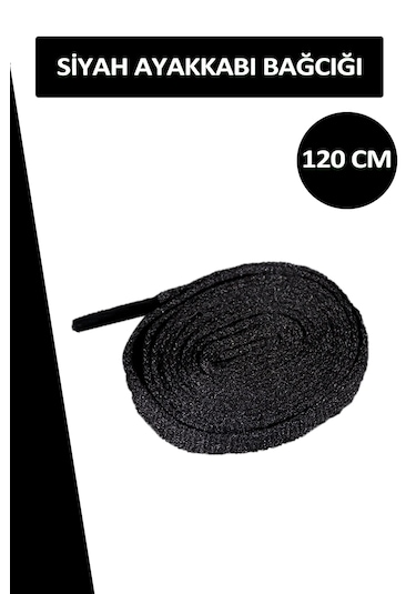 Siyah Ayakkabı Bağcığı Yassı Bağcık 120 Cm Siyah