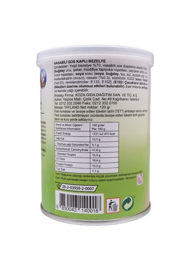 Khao Shong Wasabi Kaplı Bezelye 120 G