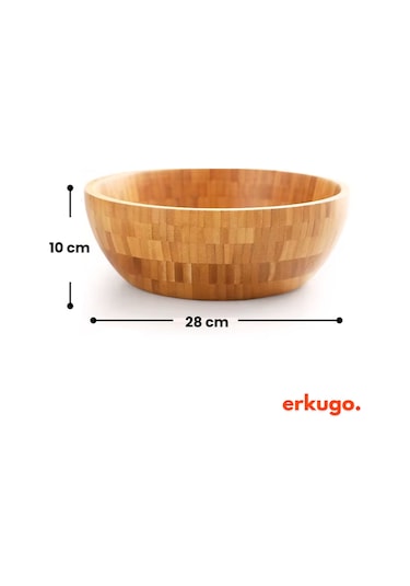 Bambu 3 Lü Salata Kasesi, Sunum Kasesi, Dekoratif Kase, İskandinav Kase