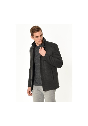 Plt8327 Dewberry Erkek Palto-Antrasit