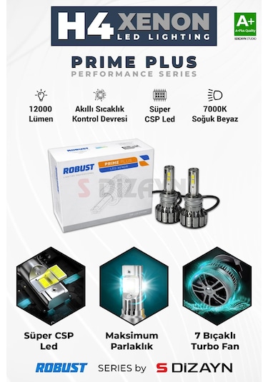 S-dizayn Prime Plus H4 Led Xenon / 45w / 7000k A+ Kalite