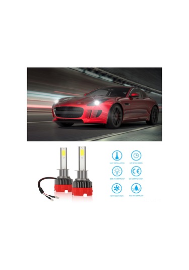 Youtek H1 Led Araba Farı, 6000k Soğuk Beyaz, 60w, Ip65 Su Geçirmez, 30.000 Saat Ömür, Plug & Play, 360 Işık Açısı, Uçak Alüminyum Gövde