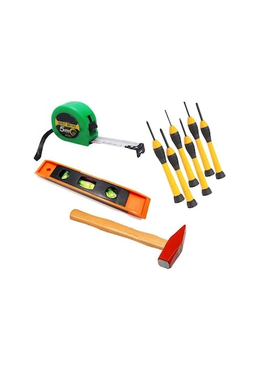 Çantalı Alet Takım Seti 19 Saatçi Tornavida Metre Çekiç Pense Yan