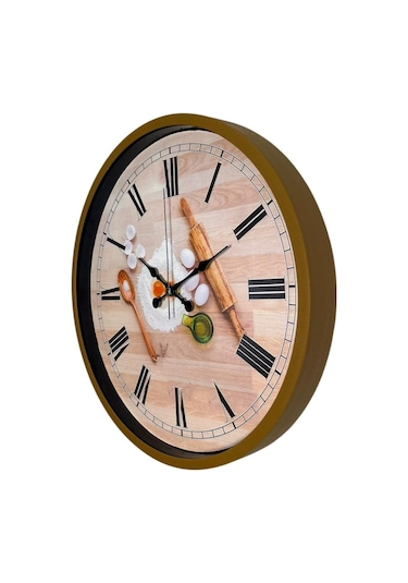 Büro Ev Ofis Hediyesi İçin 36cm Kahve Rustic Bakery Kitchen Duvar Saati Diğer