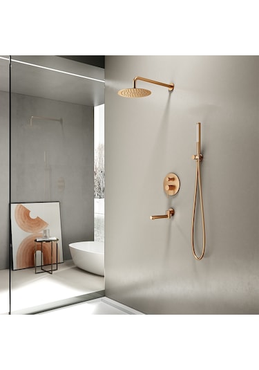 Fj-4153f Fırçalanmış Rose Ankastre Duş Seti Rose