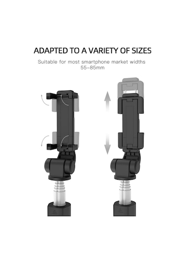 Reedark 3 Lü 1 Arada 6 Segmanlı Selfie Çubuğu Tripod Ve Gimbal Stabilizatör 27.5 İnç Android İos Uyumlu