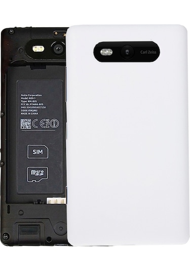 Nokia Lumia 820 Uyumlu Düz Renkli Nfc Pil Arka Kapağı