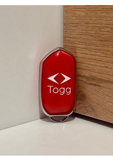 Togg T10x-t10f Uyumlu Anahtar Kılıfı Amblemli Kırmızı-gümüş