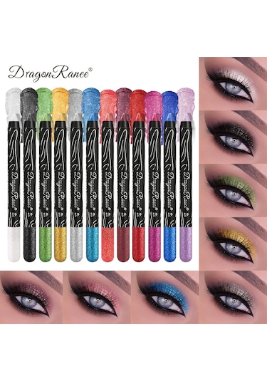 1 Adet Metalik Mor Göz Farı Kalem Glitter İpekböceği Astar Kalem Fosforlu Uzun 01 01