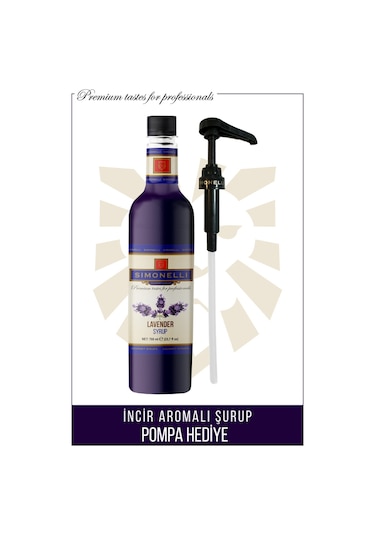 Simonelli Kahve ve Kokteyl Şurubu Lavanta Aromalı 700 ML + Pompa