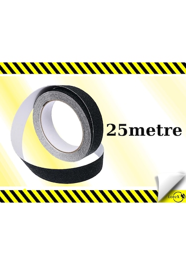 Lorex Merdiven Kaydırmaz Bant 25mm 25 Metre Siyah