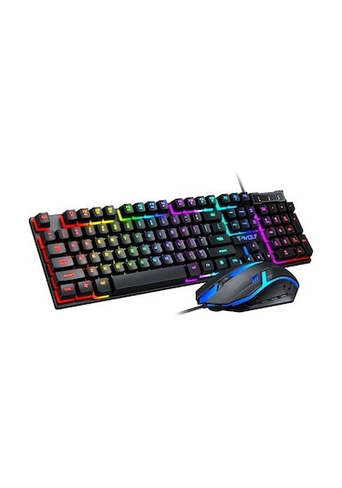 Techbloom Tf200 Ultra Ince Kablolu Klavye Ve Fare Kombosu Usb Tak Laptop Masaustu 104 Tus Rgb Aydinlatmali Ps4 Xbox Pc Mac Oyun Klavye Fare Seti Diğer