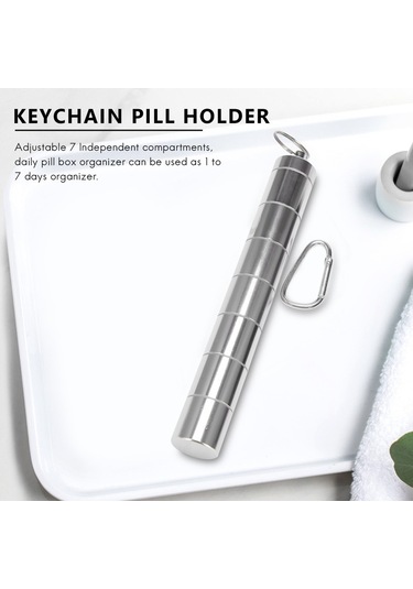 Likeable Metal Hap Kutusu Düzenleyici, 7 Gün Hap Düzenleyici, Anahtarlık Tutucu 2 Adet