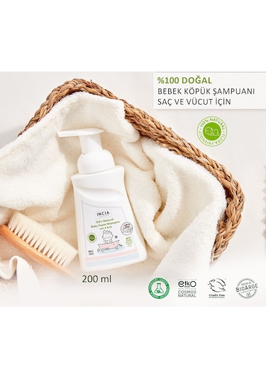Incıa Bebekler İçin Doğal Saç Ve Vücut Köpük Şampuan 200 Ml INC-000063