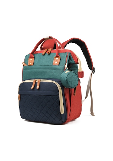 Büyük Kapasiteli Taşınabilir Anne Bebek Çantası Mavi - Yeşil