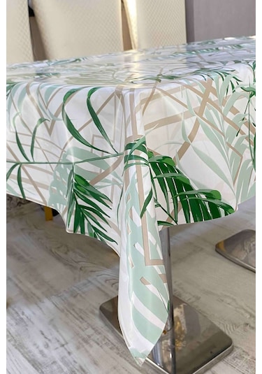 Rona Home Pvc Kaymaz Elyaf Tabanlı Silinebilir Masa Örtüsü Su Geçirmez Muşamba Sofra Bezi Tüm Çeşitler Yeşil